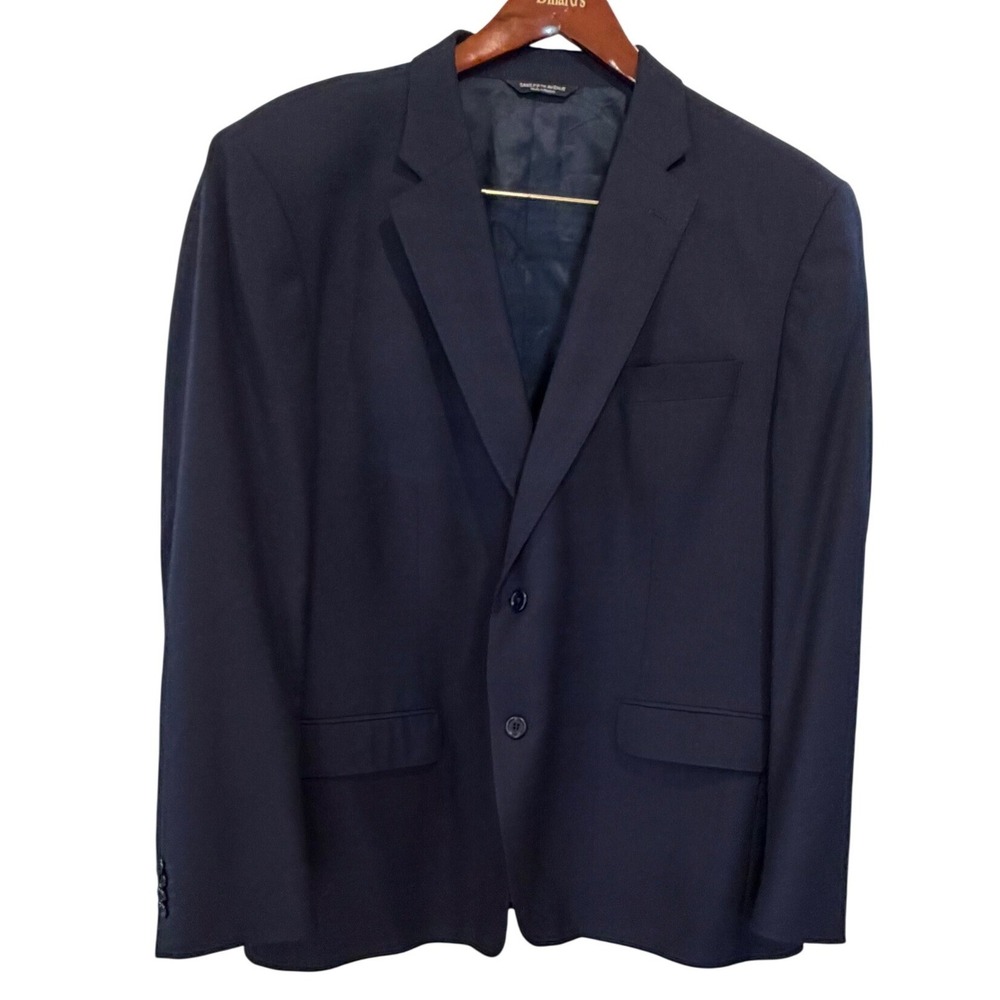 Ermenegildo Zegna Saks Fifth Avenue Wool Silk Blazer Navy Blue Modern‎ Fit 48R